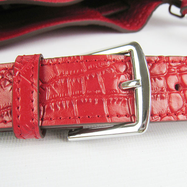 Replica Hermes Jypsiere 34 Togo Crocodile Leather Messenger Bag Red H2804 - 1:1 Copy